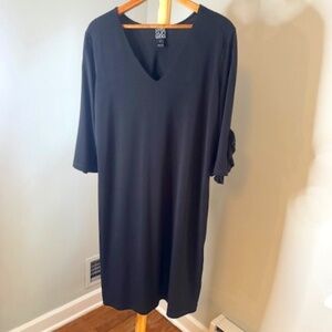 Clara Sun Woo black v-neck dress, Size L
